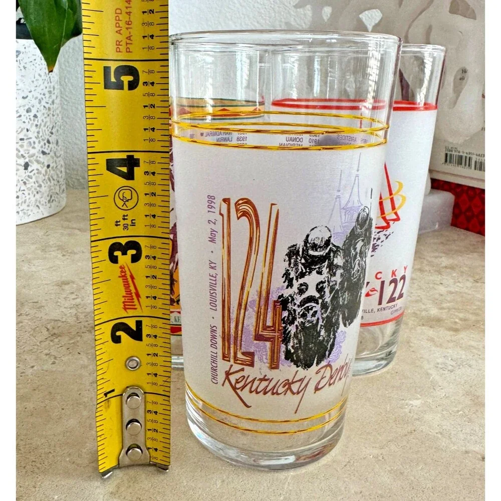 Vintage Kentucky Derby Glasses 1996 1997 1998 Set of 3 Churchill‎ Downs Aramark